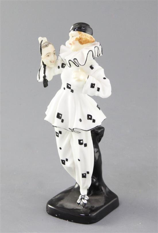 A rare Doulton & Co figure The Mask HN733, c.1926, height 16.9cm, faults